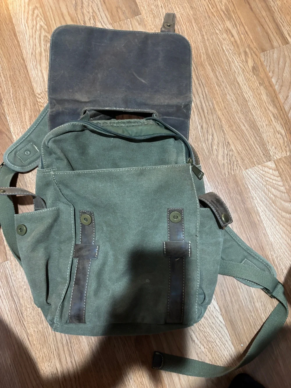 Cargoit canvas backpack army green/brown